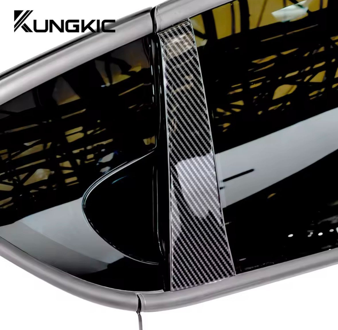 Seat Leon MK2 2005-2012 Carbon Fibre Window Trim Pillar Set 4pcs De-Chrome