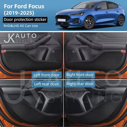 Ford Focus MK4 2019-2025 Carbon Fibre Vinyl Lower Interior Door Card Wrap 4pcs