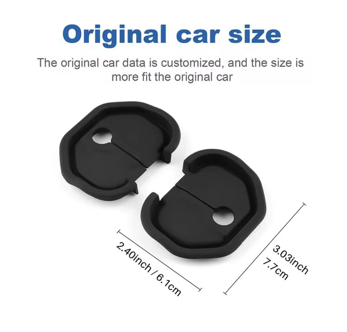 Fiat 500 Punto Abarth 595 Black Silicone Door Lock Catch Protector Covers 2pcs