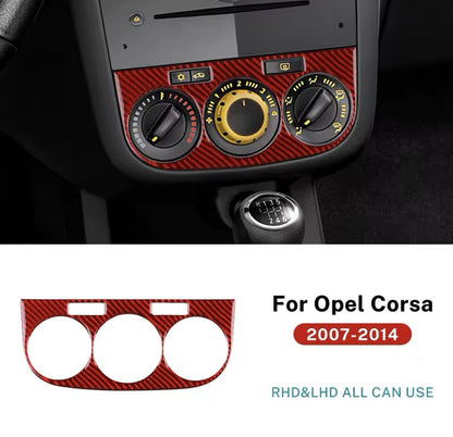 Vauxhall Corsa D 2007-2014 Red Carbon Fibre Centre Air Con Control Surround
