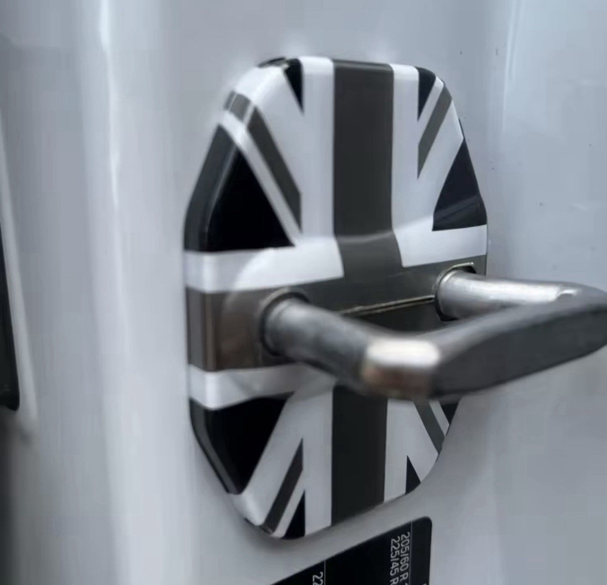 Grey Union Jack Door Lock Covers For Mini F54 F55 F56 F57 F60 F65 F66 F67 2pcs
