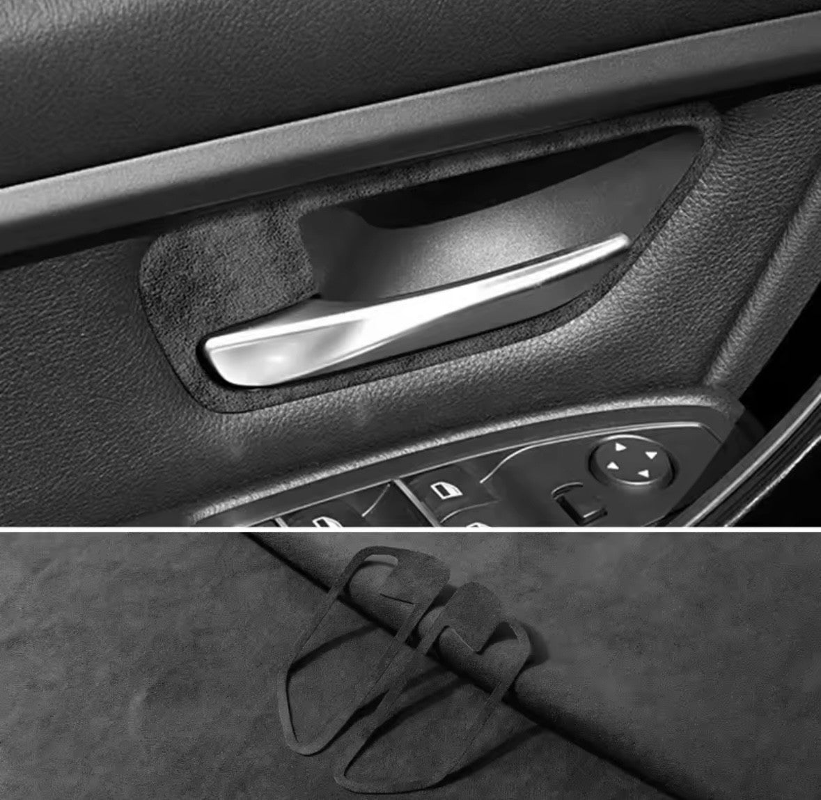 BMW 3 4 Series F30 F32 F33 F36 2014-19 Alcantara Interior Door Handle Trim 4pcs