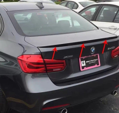 BMW 3 SERIES F30 F80 M3 STYLE REAR BOOT SPOILER LIP GLOSS BLACK 100% FIT