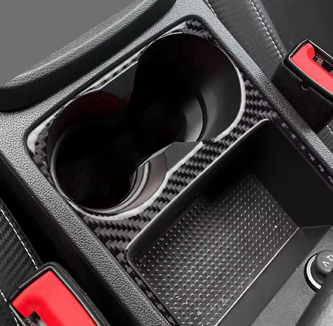 Seat Leon 2017-2019 Carbon Fibre Centre Console Cupholder Surround Trim Cover