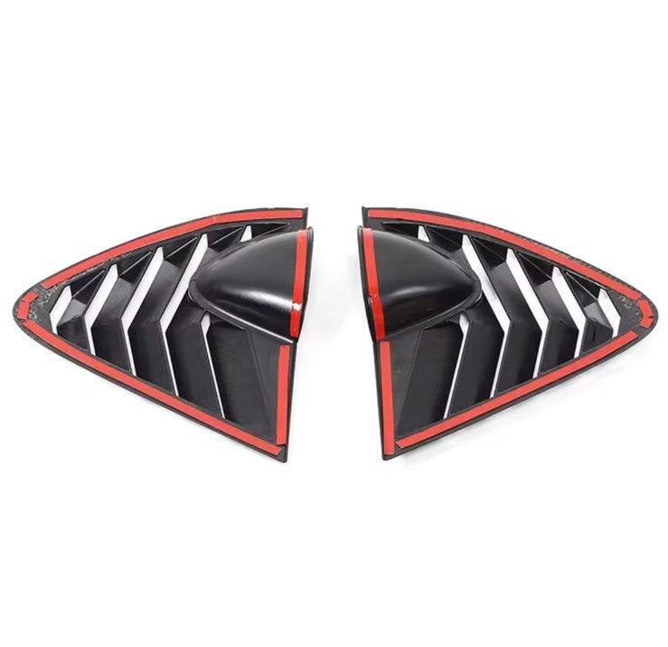 Seat Leon MK2 2008-2012 Gloss Black Rear Side Window Louver Vents Covers 2pcs
