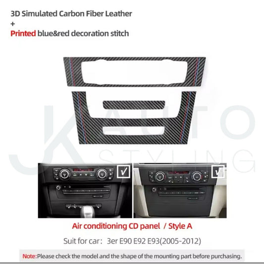 BMW 3 Series E90 E92 E93 Carbon Fibre Centre Console Air Con CD Panel Trim A