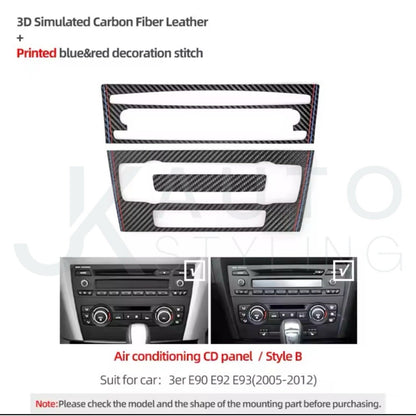 BMW 3 Series E90 E92 E93 Carbon Fibre Centre Console Air Con CD Panel Trim B