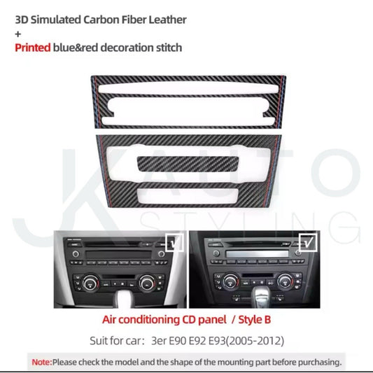BMW 3 Series E90 E92 E93 Carbon Fibre Centre Console Air Con CD Panel Trim B