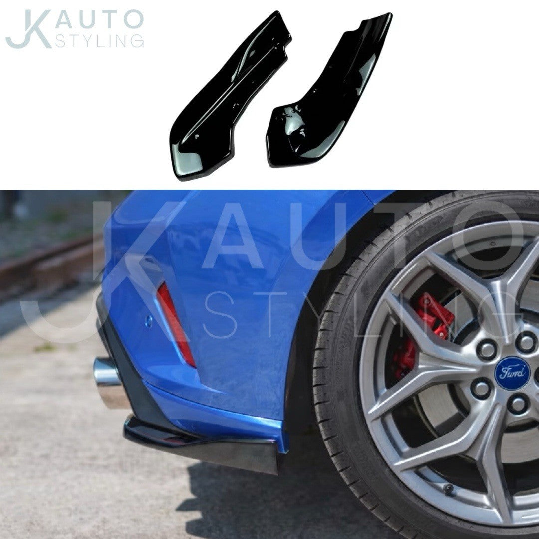 Ford Focus ST MK4 2019-2022 Gloss Black Rear Spats Bumper Corner Splitters