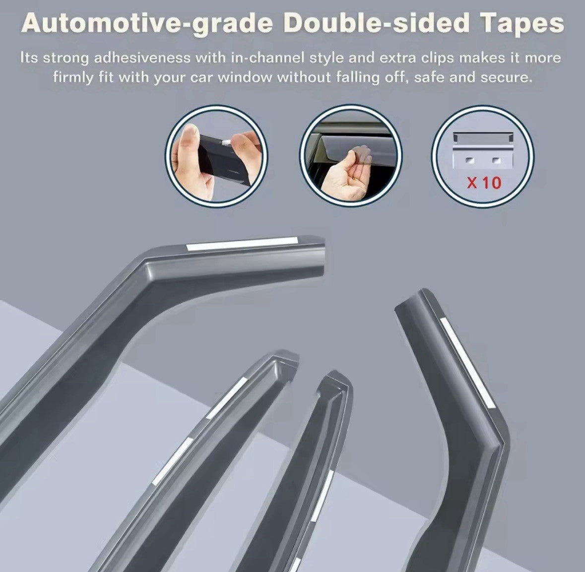 Mercedes A Class W176 2012-2018 Wind Deflectors Smoke Tinted Full Set 4pcs