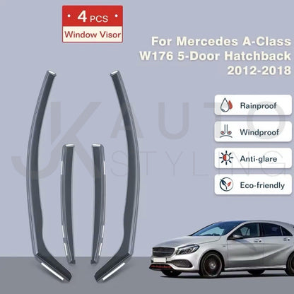 Mercedes A Class W176 2012-2018 Wind Deflectors Smoke Tinted Full Set 4pcs