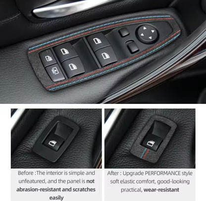 BMW 1 3 4 Series X1 Alcantara Interior Door Window Button Control Surrounds