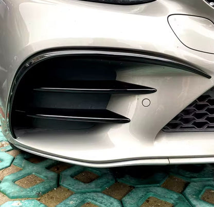Mercedes Benz C Class W205 C205 Gloss Black Front Bumper Side Vent Trims 4pcs