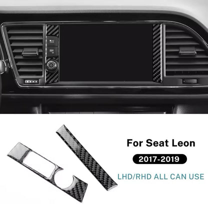 Seat Leon 2017-2019 Carbon Fibre Central Dash Screen Satnav Surround Trim Cover