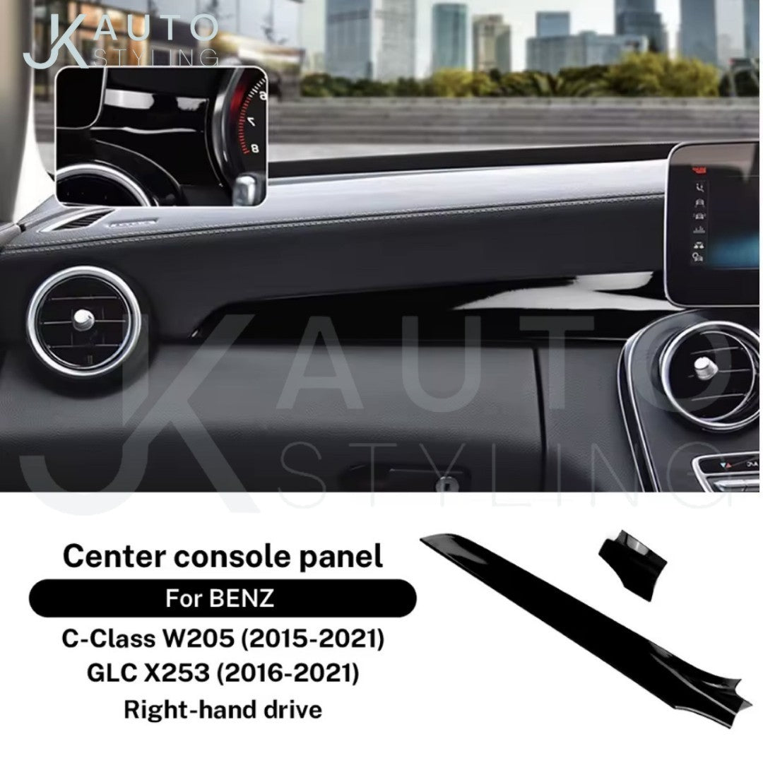 Mercedes C Class GLC 2015-2021 Gloss Black Dashboard Trim Cover Overlay RHD