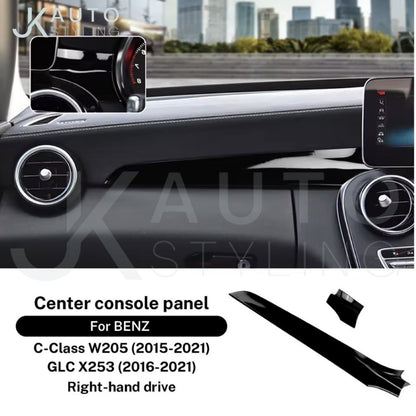 Mercedes C Class GLC 2015-2021 Gloss Black Dashboard Trim Cover Overlay RHD