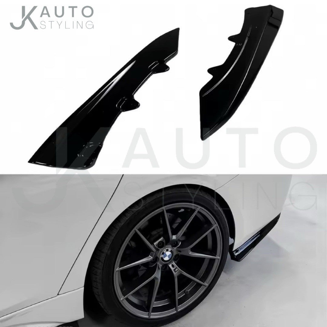 Gloss Black Rear Spats Corner Splitters For BMW 3 Series F30 M Sport 2012-2019