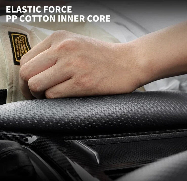 GT Line Seat Gap Filler Pad PU Leather Carbon Effect For Peugeot GT Line White