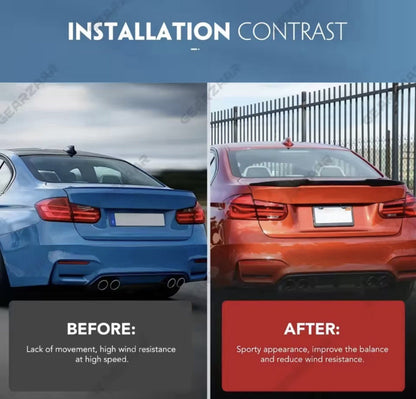 BMW 3 Series F30 F35 & M3 F80 Carbon Fiber Look CS Style Boot Trunk Spoiler Lip