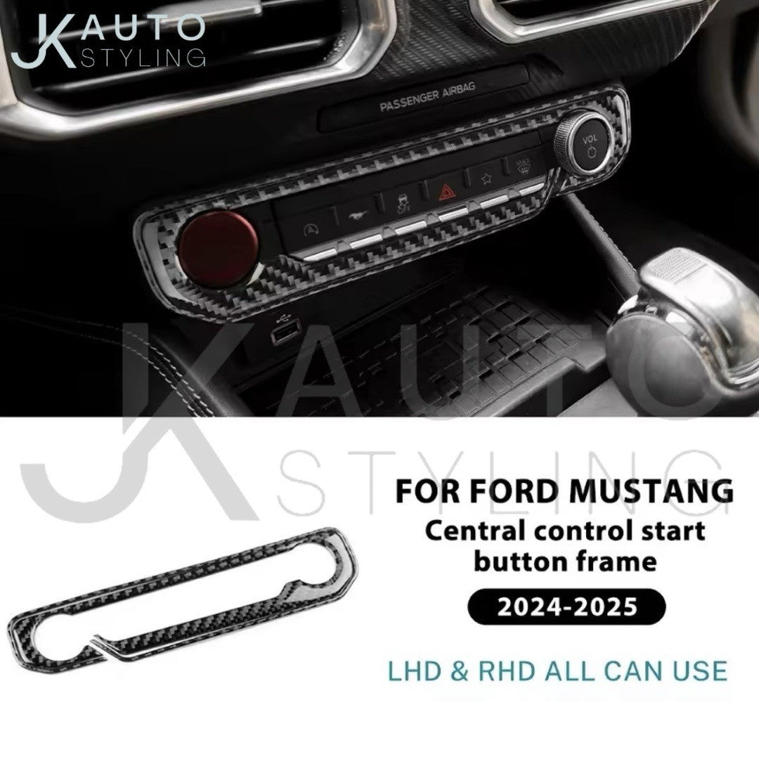 Ford Mustang 2024 2025 Carbon Fibre Centre Console Start Button Panel Trim Set
