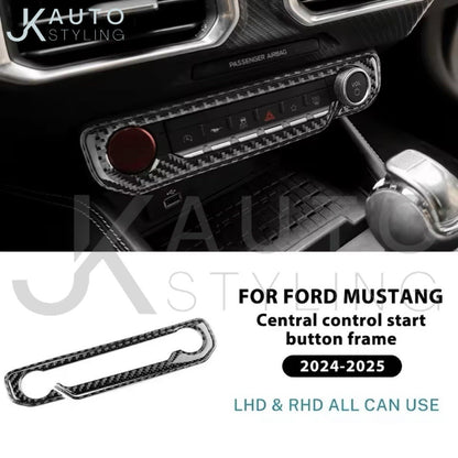 Ford Mustang 2024 2025 Carbon Fibre Centre Console Start Button Panel Trim Set
