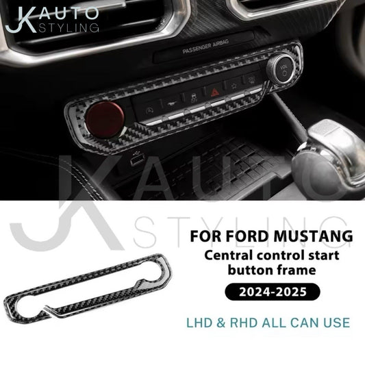 Ford Mustang 2024 2025 Carbon Fibre Centre Console Start Button Panel Trim Set