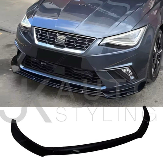 Seat Ibiza MK5 2017-2024 Standard/FR Gloss Black Front Splitter Bumper Lip