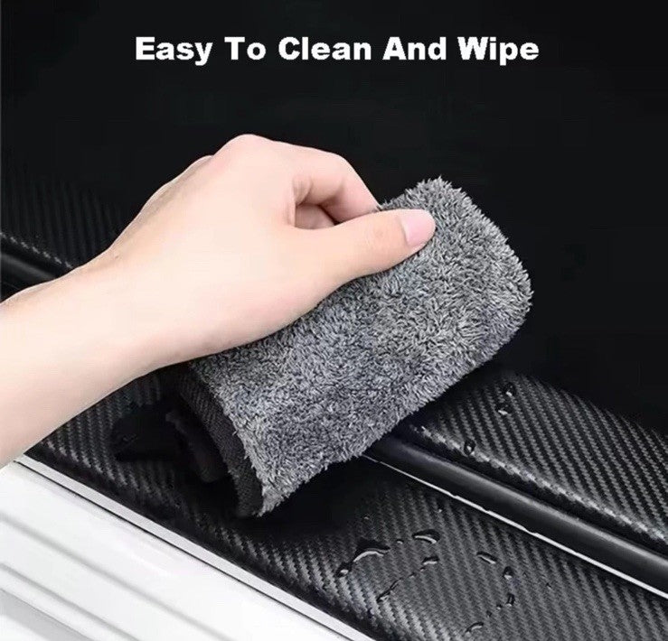 Vauxhall Grandland Carbon Fibre Effect Car Door Sill Protector Strips Vinyl 4pcs