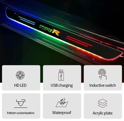 Honda Civic Type R LED Colour Change Door Sill Protector Strips USB Wireless RGB