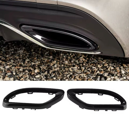 Gloss Black Exhaust Tip Cover Trims For Mercedes-Benz A B C E GLC CLS 2014-2021