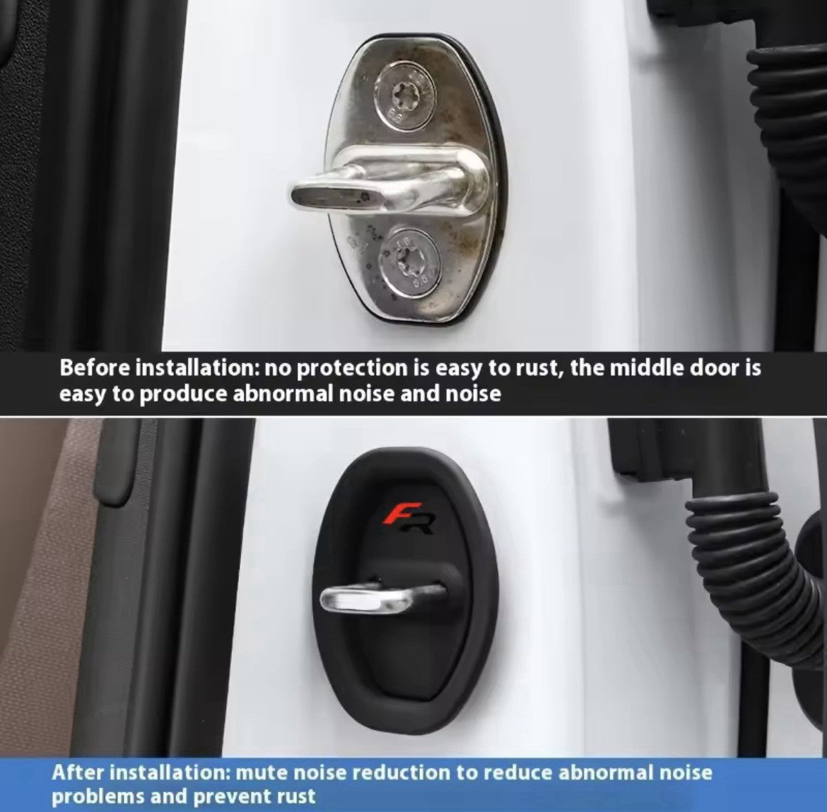 Seat FR Black Silicone Door Lock Protector Covers Leon Ibiza Altea FR 4pcs