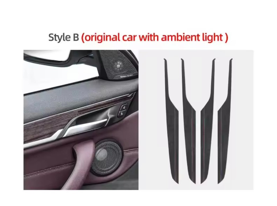 BMW X1 F48 X2 F39 2014-2022 Carbon Fibre Door Card Panel Trim Covers 4pcs (B)