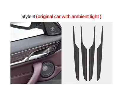 BMW X1 F48 X2 F39 2014-2022 Carbon Fibre Door Card Panel Trim Covers 4pcs (B)
