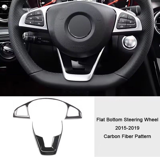 Mercedes C E Class GLC 2015-2019 Carbon Fibre Effect Steering Wheel Trim Cover
