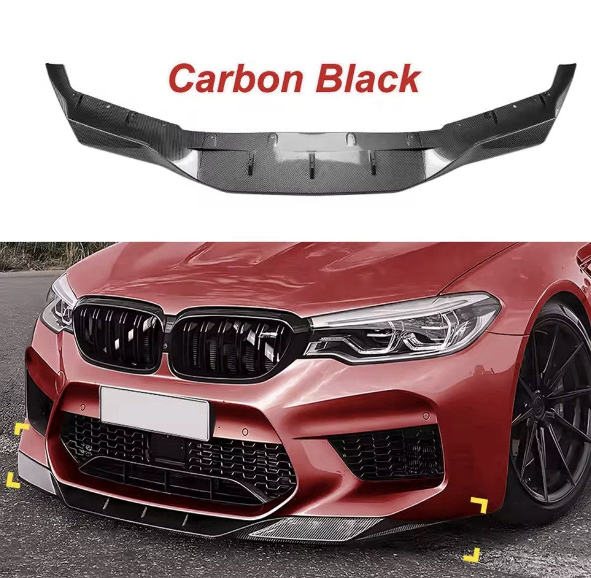 BMW 5 Series M5 F90 2018-2020 Carbon Fibre Front Splitter Kit Large Aero Style