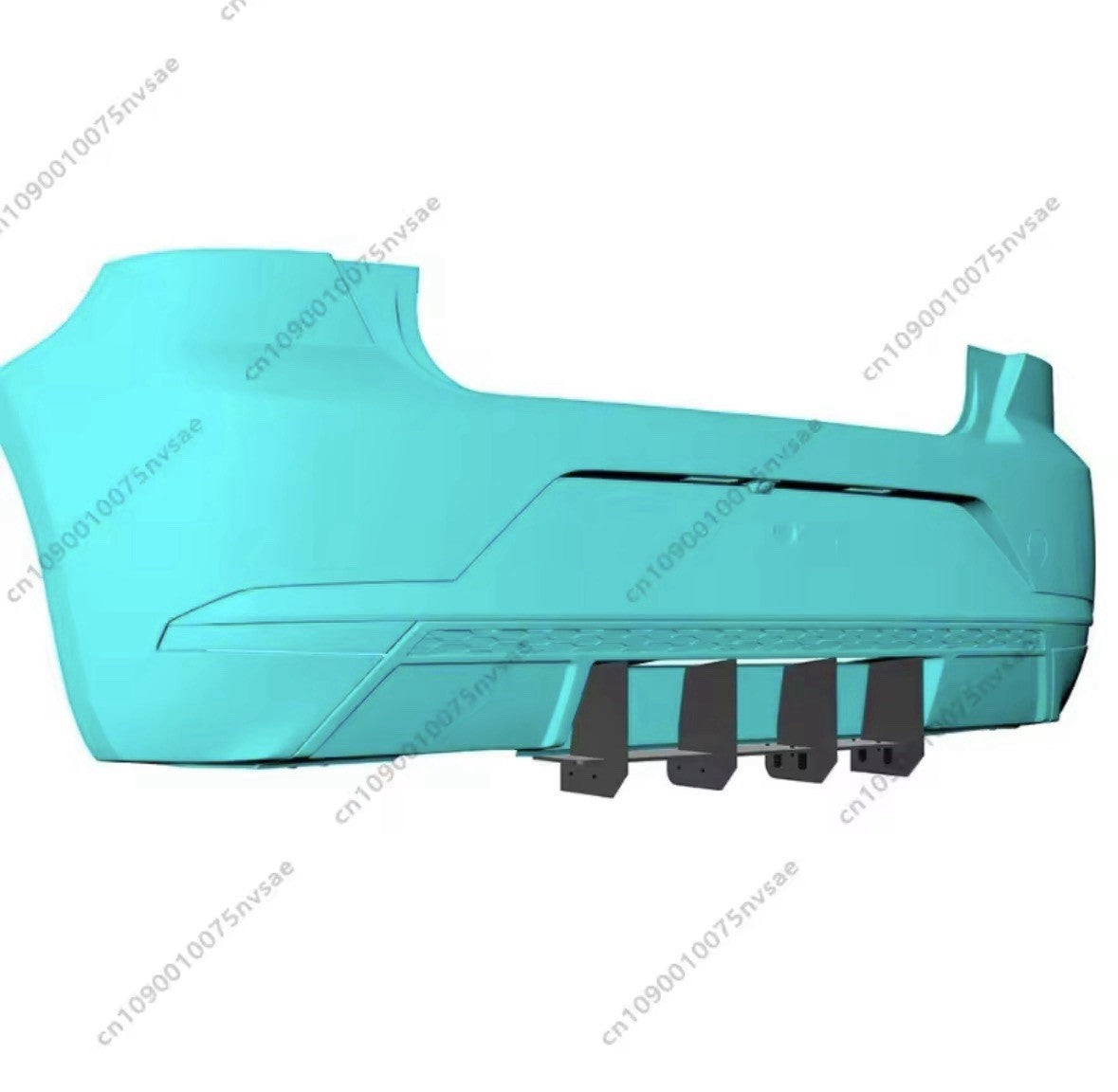 Gloss Black Rear Bumper Diffuser Blades Fins For Seat Ibiza MK5 6F 2017-2025