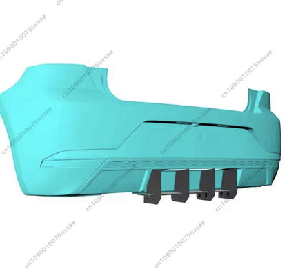 Gloss Black Rear Bumper Diffuser Blades Fins For Seat Ibiza MK5 6F 2017-2025