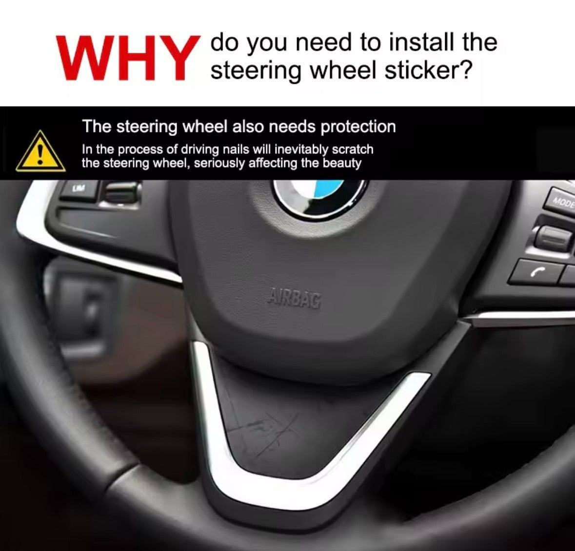 BMW 2 Series F45 F46 X1 F48 Carbon Fibre Steering Wheel Trim Lower V Piece