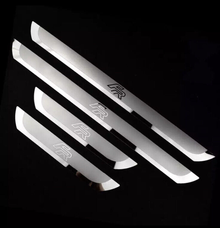 Seat FR Stainless Steel Door Sill Protector Strips Scuff Plates Seat Leon Ibiza