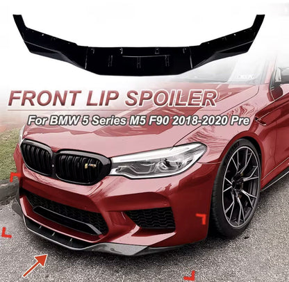 BMW 5 Series M5 F90 2018-2020 Gloss Black Front Splitter Kit Large Aero Style