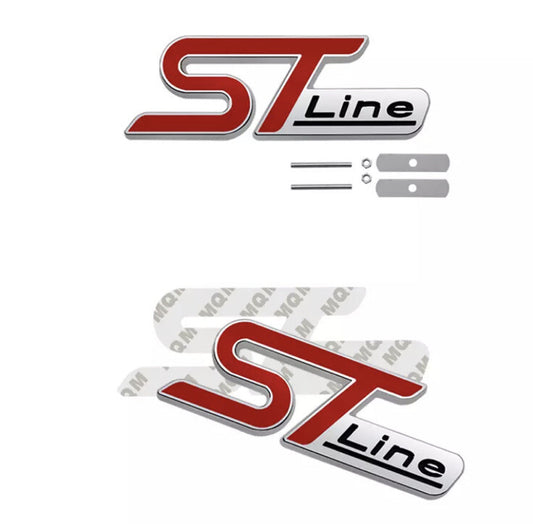 Ford Fiesta Focus Ecosport Kuga Puma Mondeo ST Line Grille & Boot Badge (2 Pack)