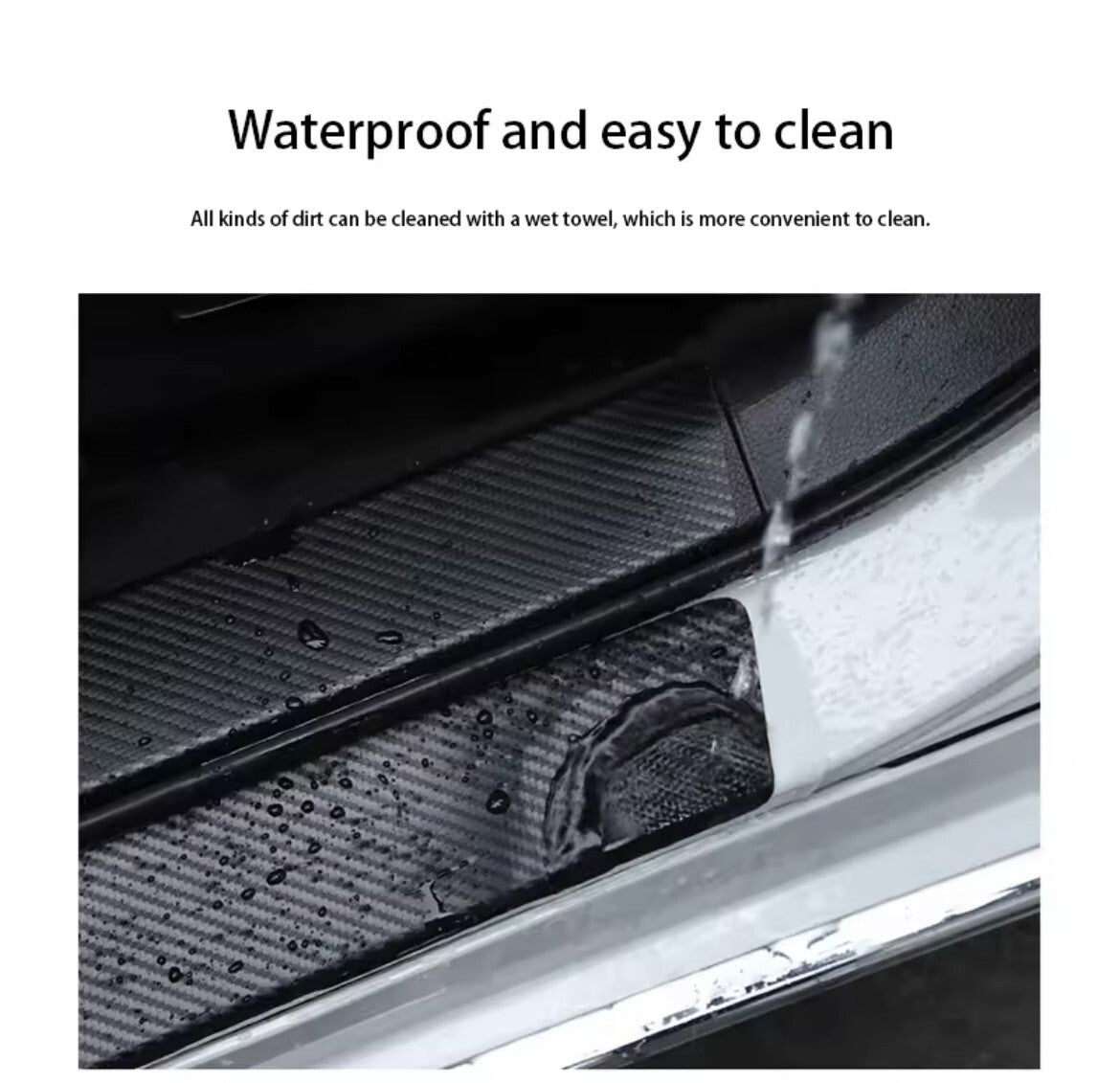 Vauxhall Insignia Carbon Fibre Effect Vinyl Adhesive Door Sill Overlay Strips x4