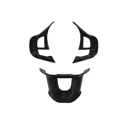 Peugeot 208 T9 2008 Carbon Fibre Effect Steering Wheel Trim Cover 3pcs