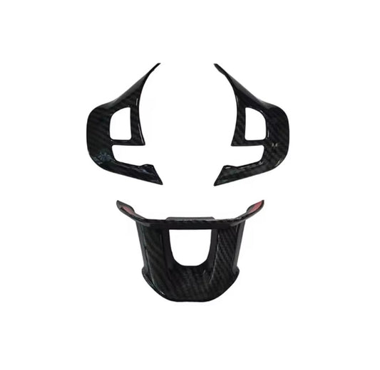Peugeot 208 T9 2008 Carbon Fibre Effect Steering Wheel Trim Cover 3pcs