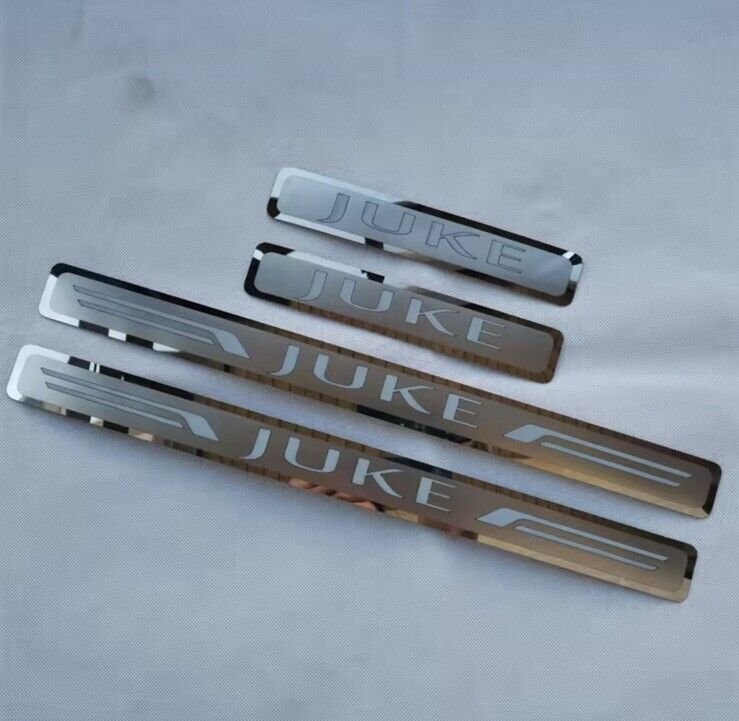 Nissan Juke Stainless Steel Door Sill Scuff Protector Plates Silver 4pcs
