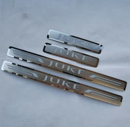 Nissan Juke Stainless Steel Door Sill Scuff Protector Plates Silver 4pcs