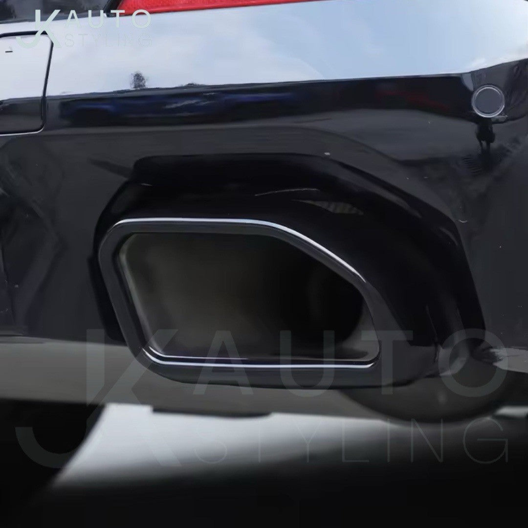 Gloss Black Stainless Steel Exhaust Tip Covers For BMW X3 G01 X4 G02 2022-2025