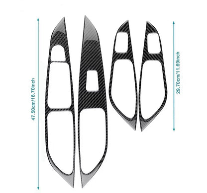 Seat Leon MK3 2013-2020 Carbon Fibre Door Control Panel Trim Covers Window Contr