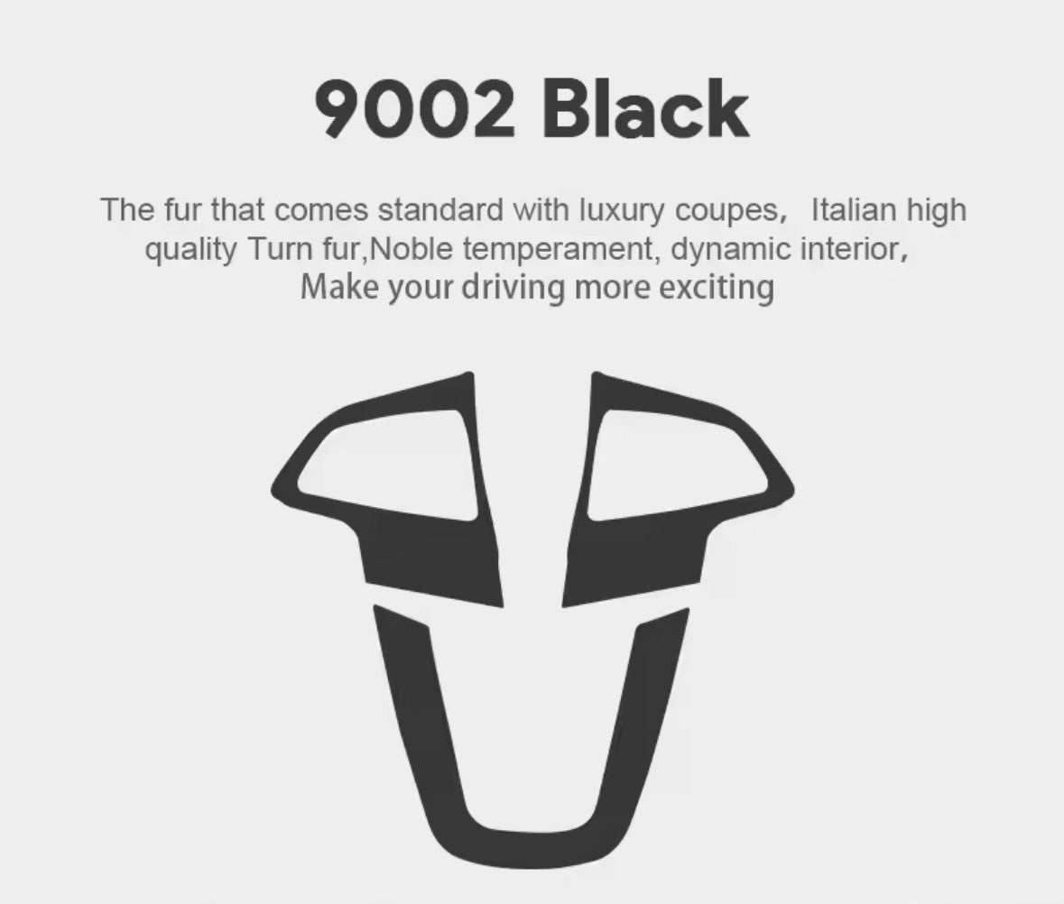 Ford Focus MK3.5 2015-2018 Black Suede Steering Wheel Trim Cover Overlay 3pcs