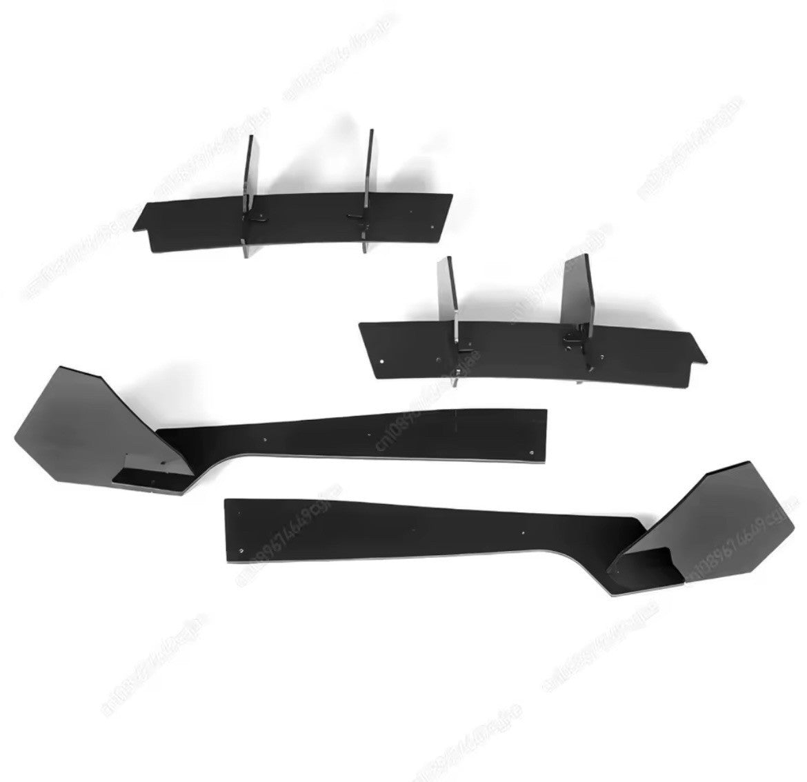 Ford Mustang 2015-2021 Gloss Black Rear Bumper Diffuser Body Kit Blades Fins